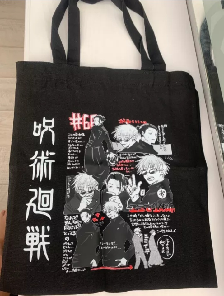 Anime Cartoon Canvas Tote Bag Shoulder Shopping Bag Vintage Aesthetic Casual Summer E-Girl Kawaii Korean Japanese Harajuku