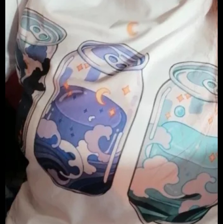 Cute Moon Water Soda Drink Can Print Oversized Short Sleeve Shirt Aesthetic Casual E-Girl Kawaii Korean Japanese Harajuku