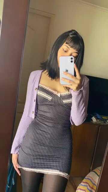 Cute Sexy 90s Black Pink Lace Trim Striped V Neck Mini Dress Dark Academia Aesthetic Goth E-Girl Kawaii Korean Japanese Harajuku Streetwear