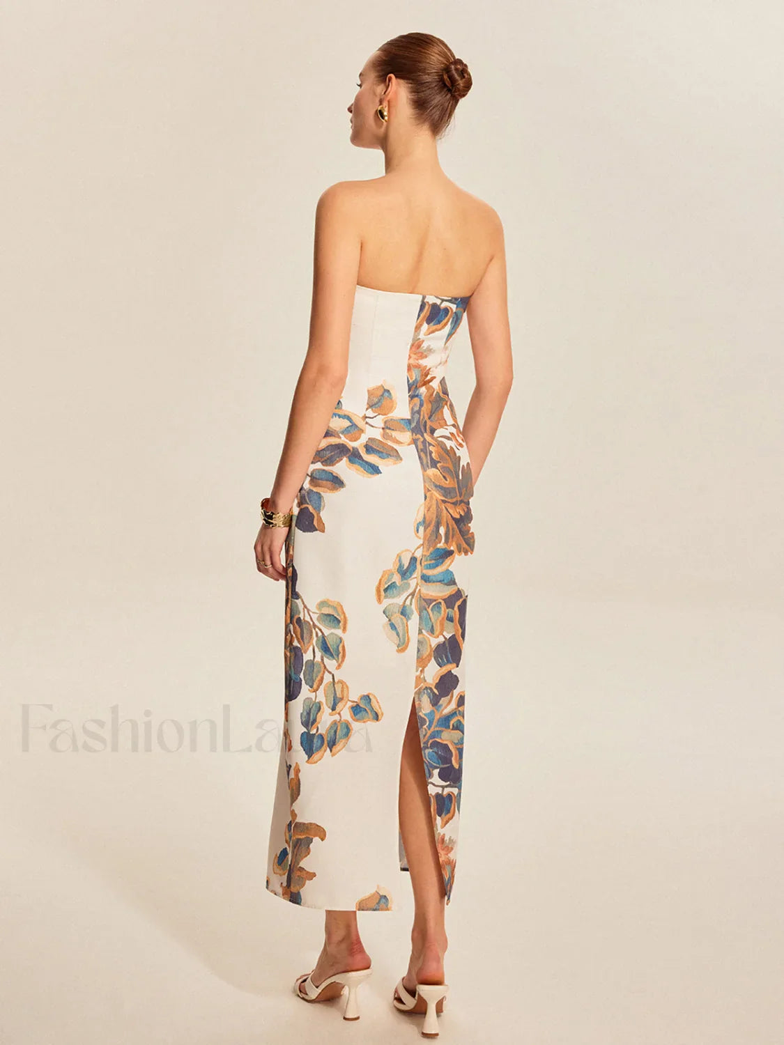 Floral Print Strapless Dress