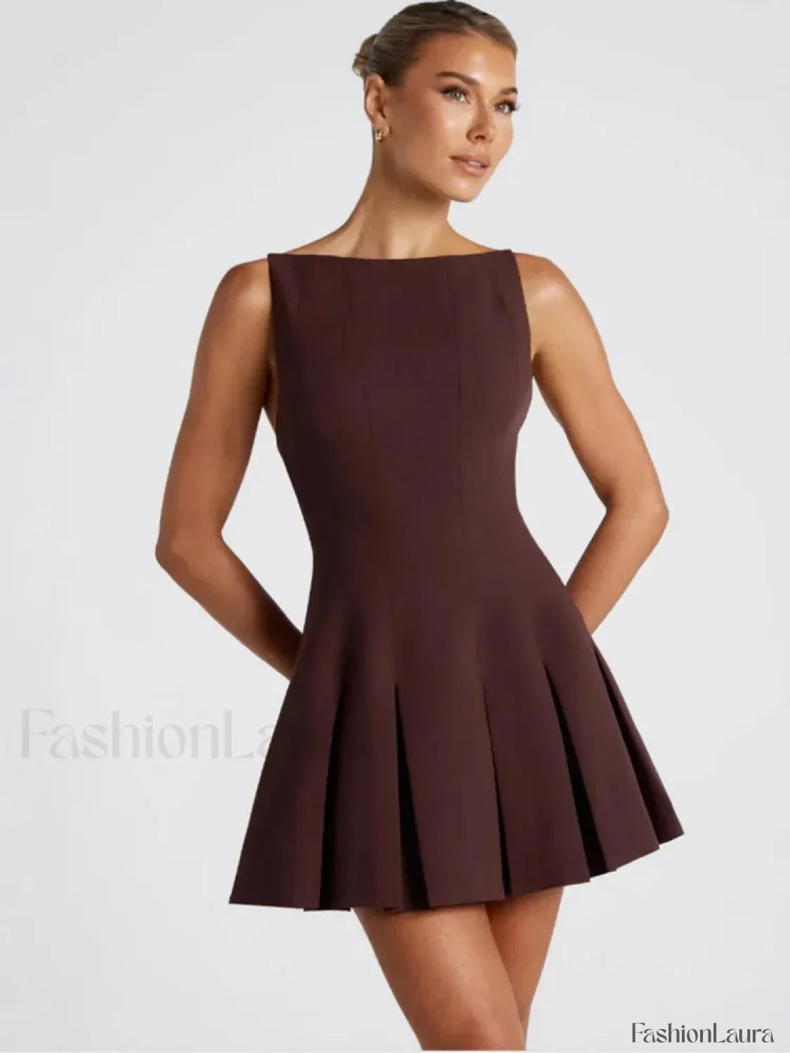 High Waist A-Line Mini Dress