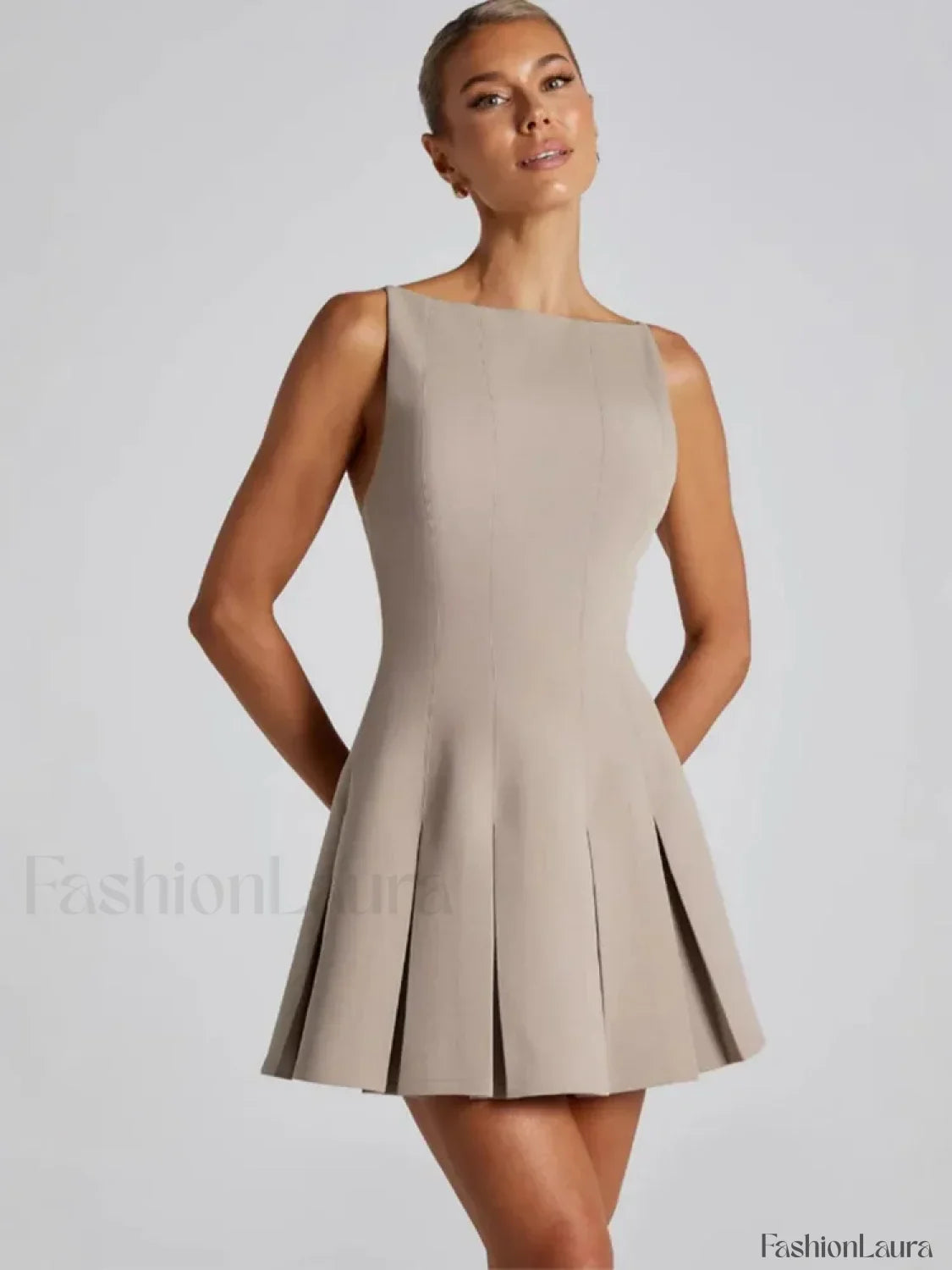 High Waist A-Line Mini Dress