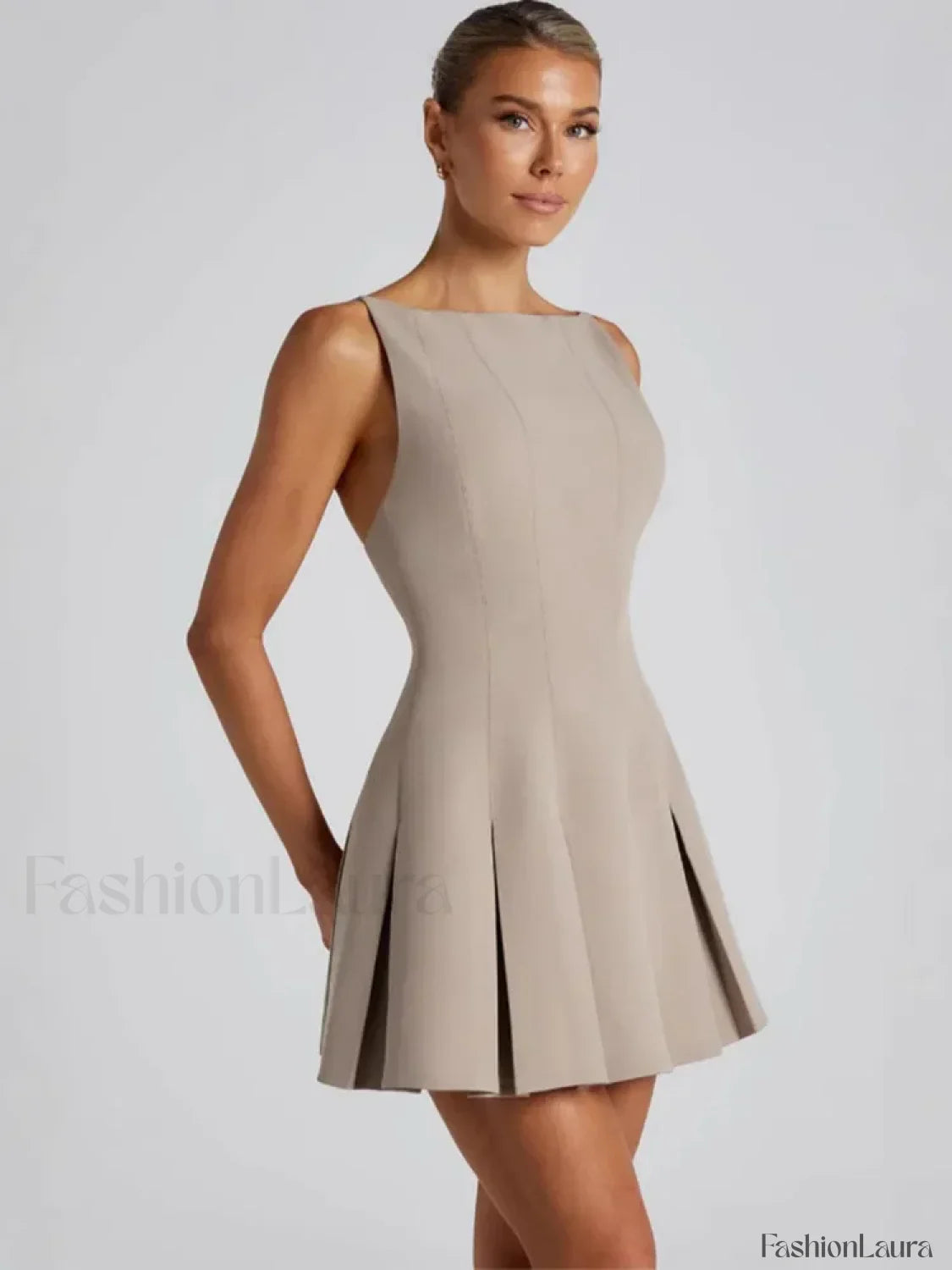 High Waist A-Line Mini Dress