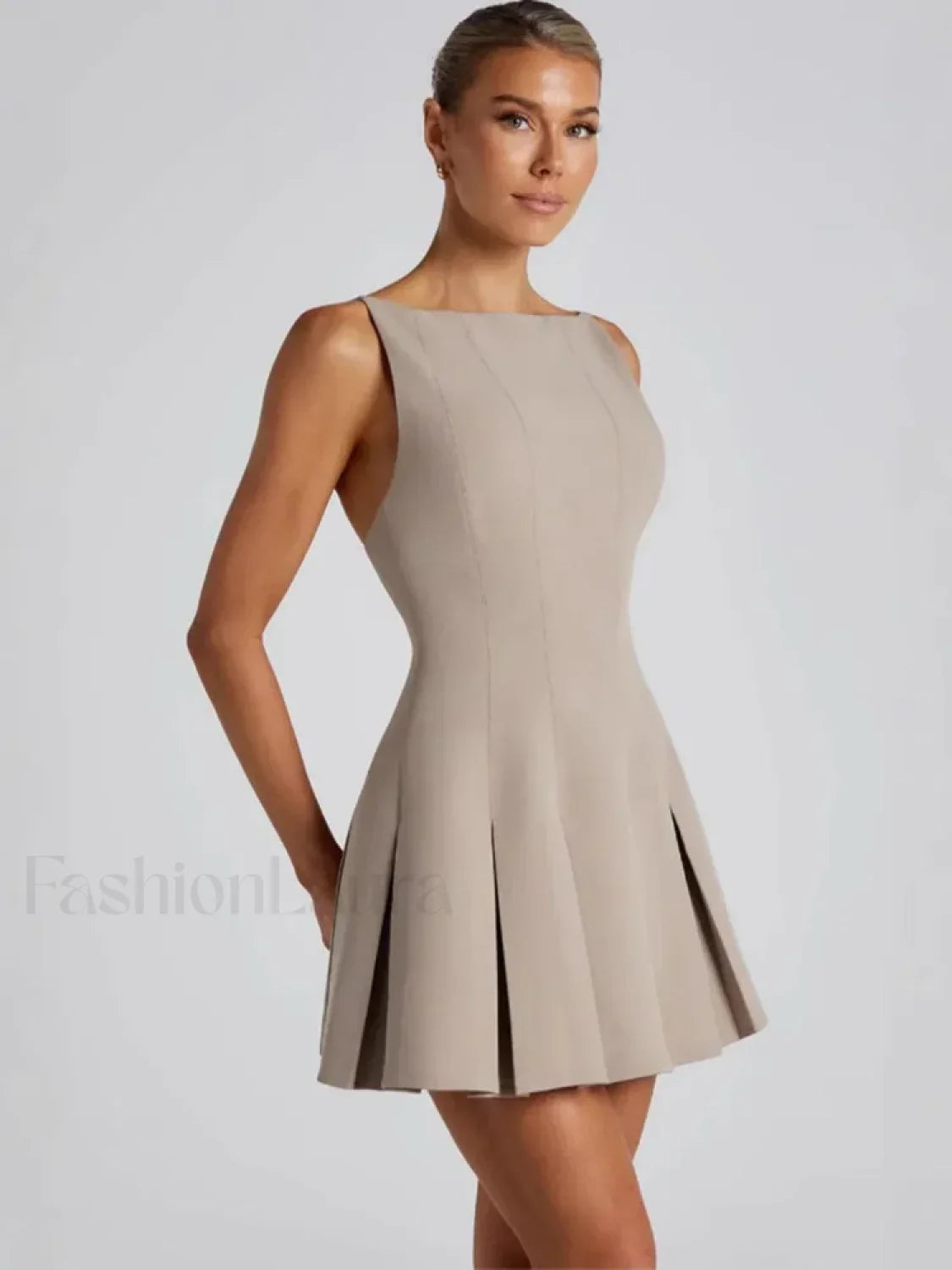 High Waist A-Line Mini Dress