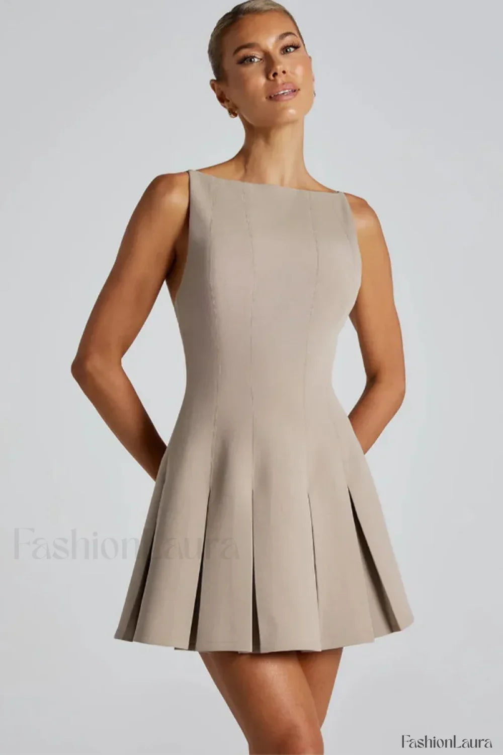 High Waist A-Line Mini Dress