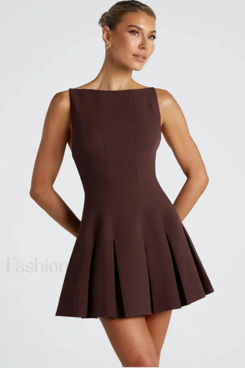 High Waist A-Line Mini Dress