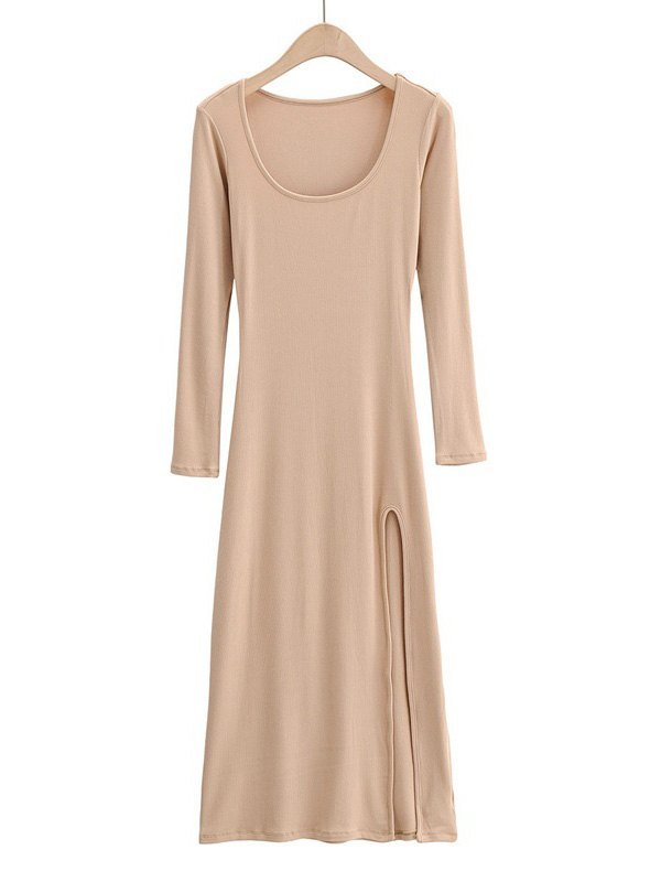Long Sleeve Ribbed Maxi Dress