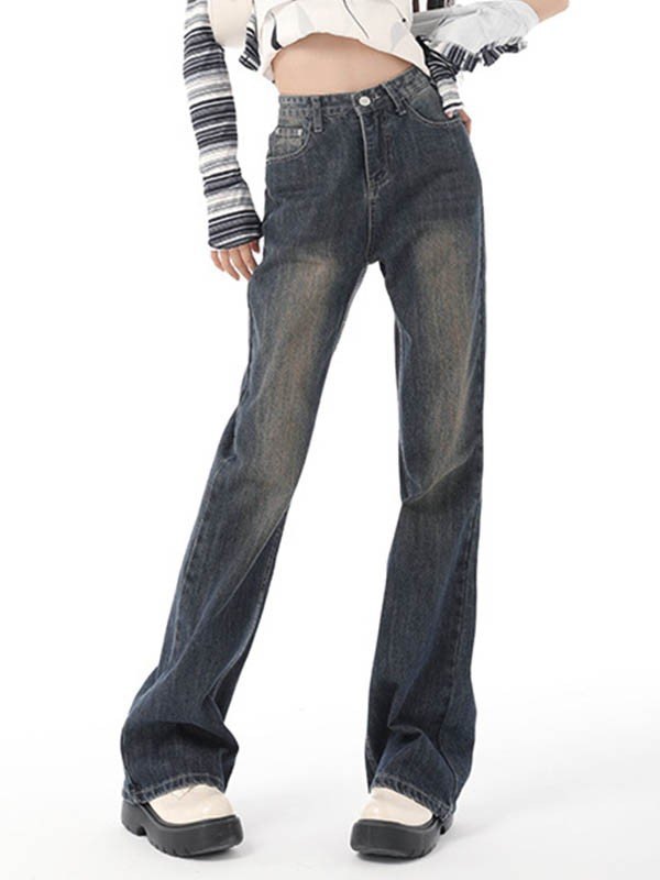 90s Faded Denim Flare Jeans
