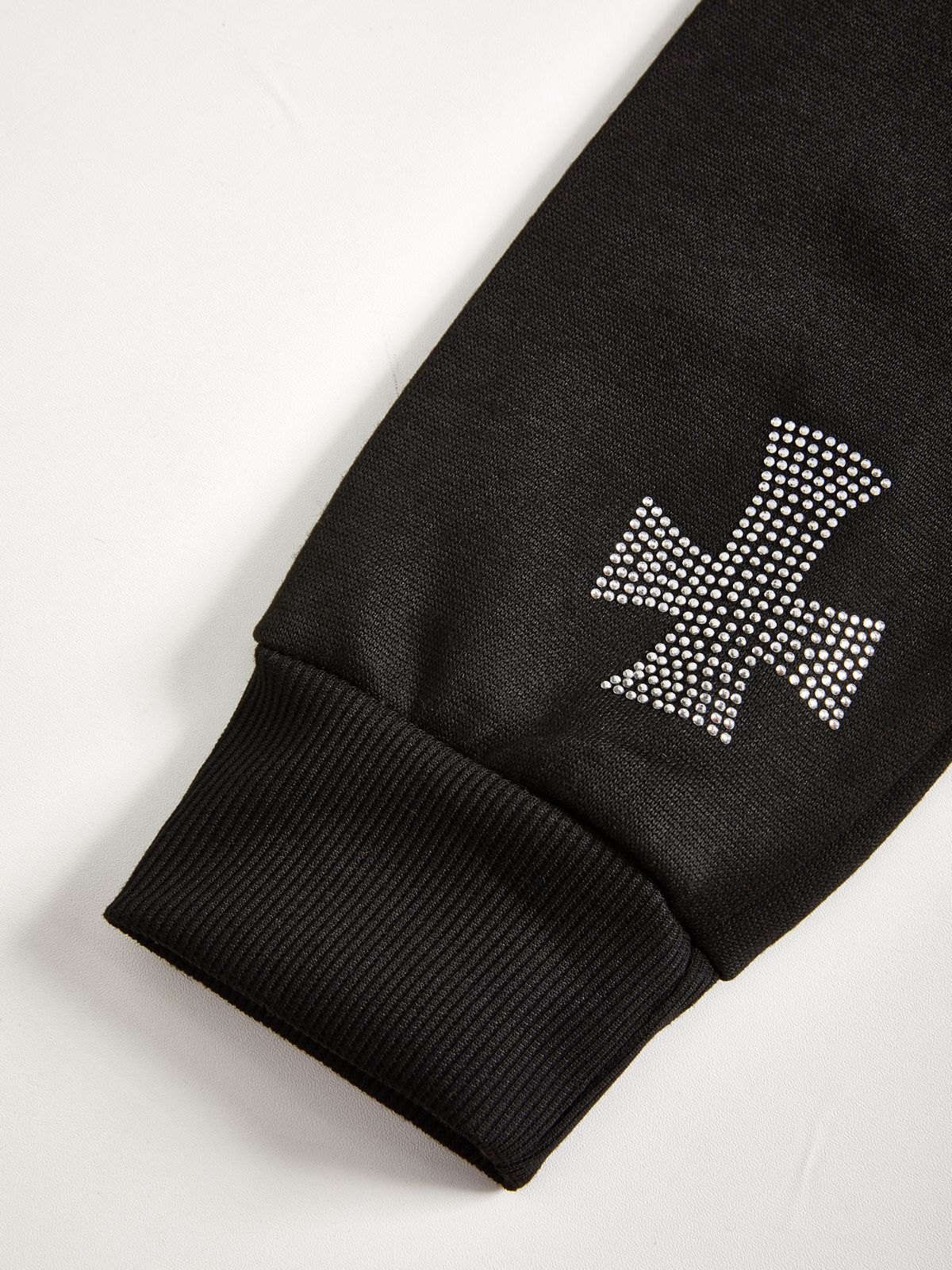 Rhinestone Cross Zip Up Hoodie