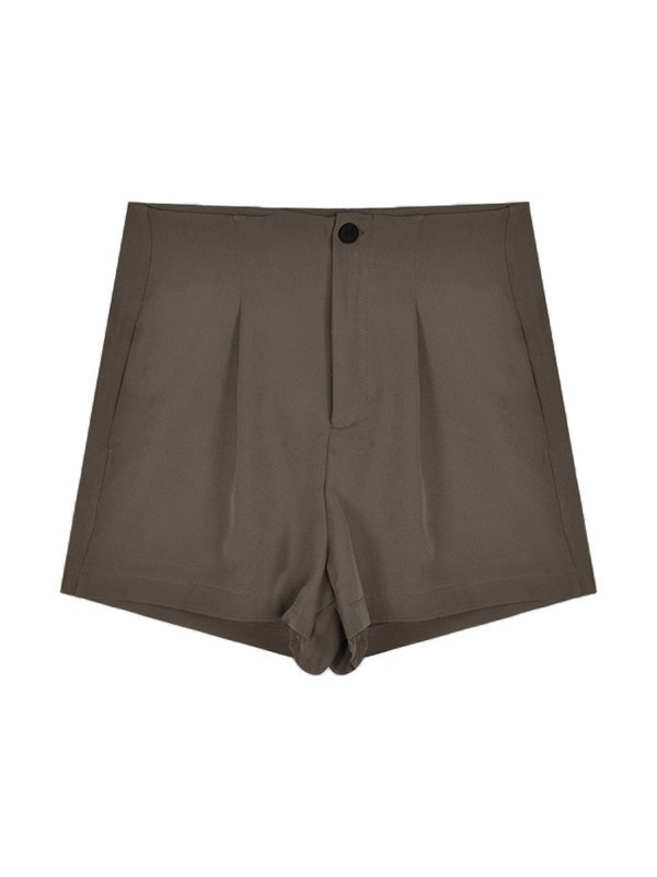 Casual Straight Leg Pleated Shorts
