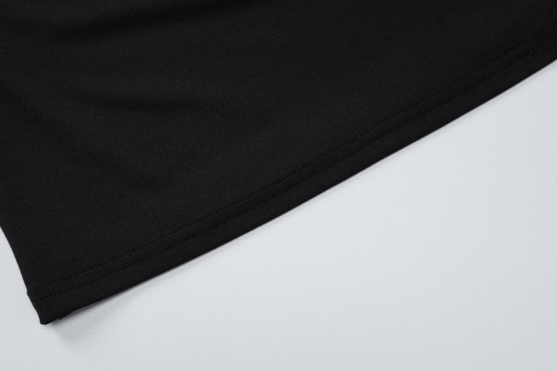 Crew Neck Asymmetric Long Sleeve Glove Cutout Bodycon Maxi Dress
