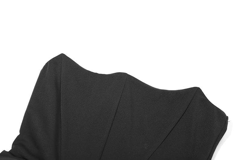 Strapless Corset Ruched Peaked Neckline Tube Maxi Dress