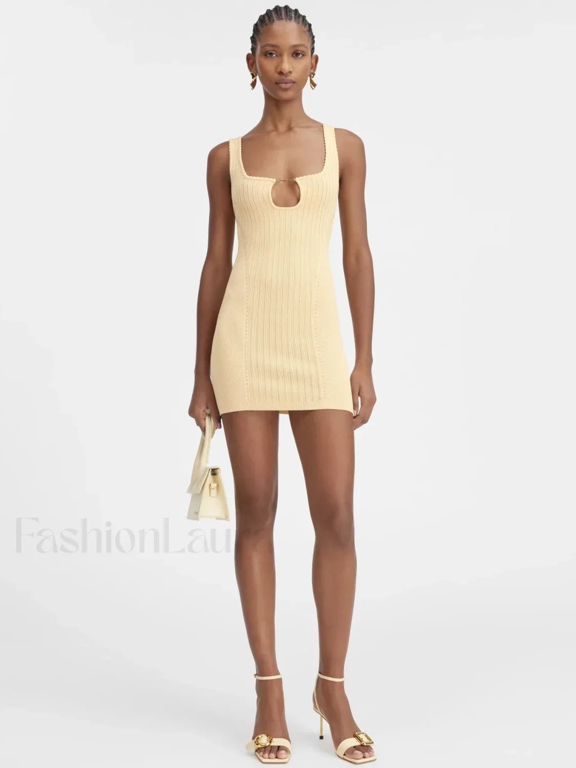 Yellow Knit Mini Dress