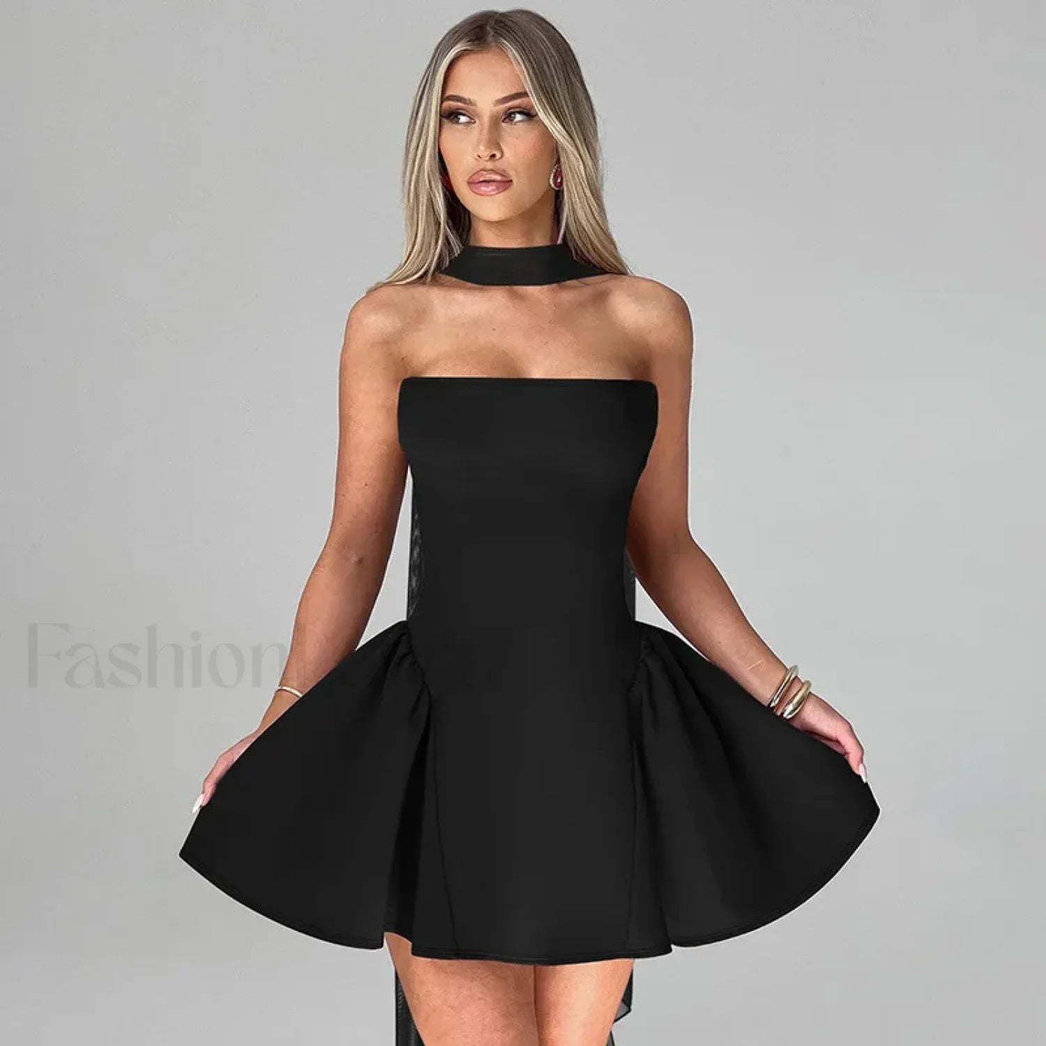 Off Shoulder A-Line Mini Dress