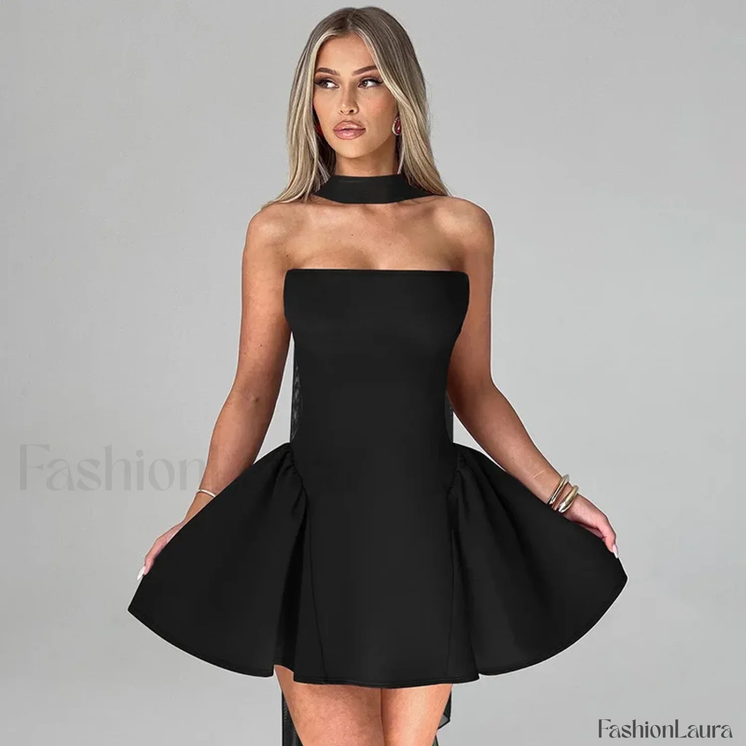 Off Shoulder A-Line Mini Dress