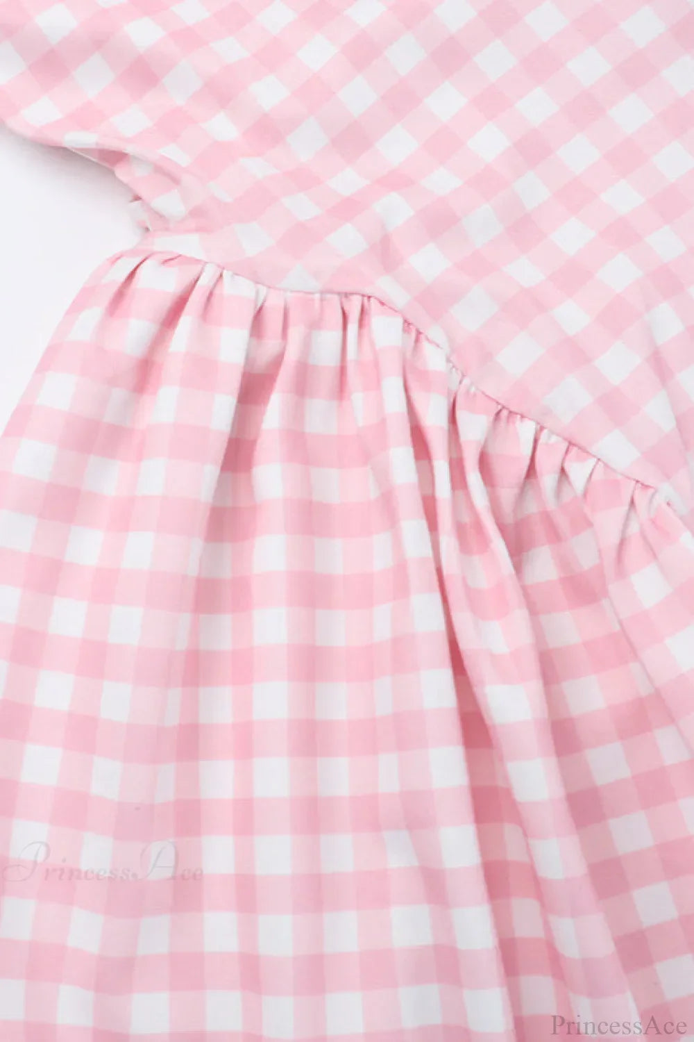 Gingham Plaid Halter Deep V-Neck Bubble Hem Mini Dress
