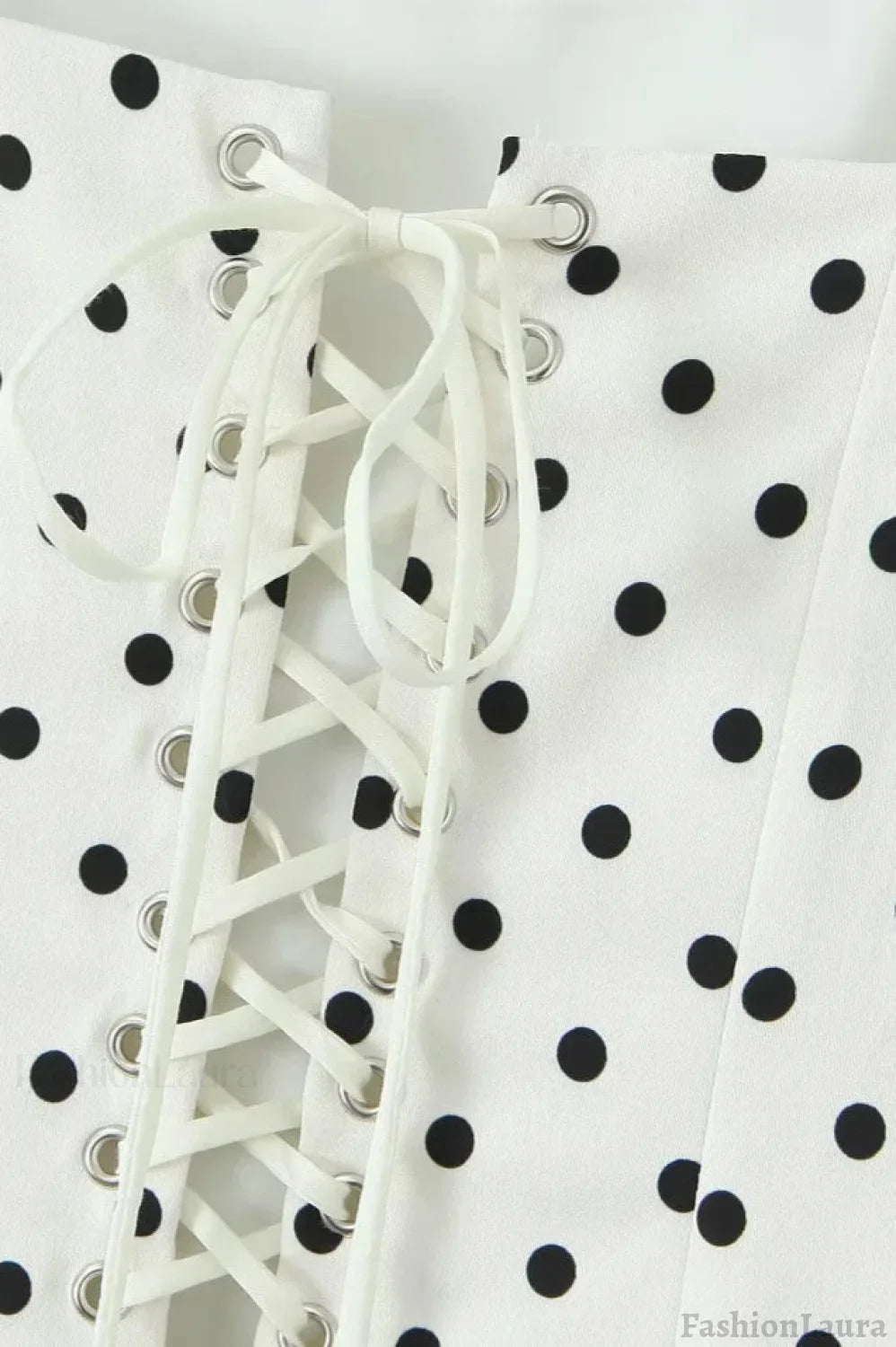 White Polka Dot Square Neck Cami Mini Dress