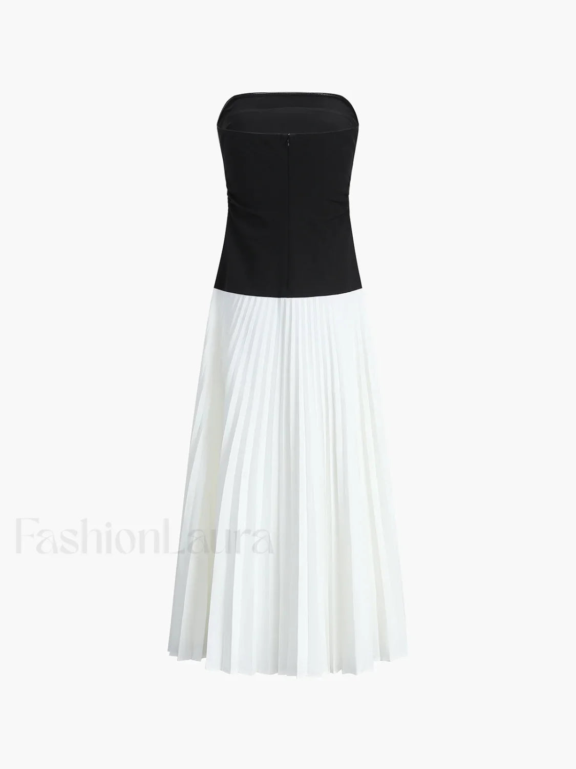 White Sleeveless Pleated Long Dress