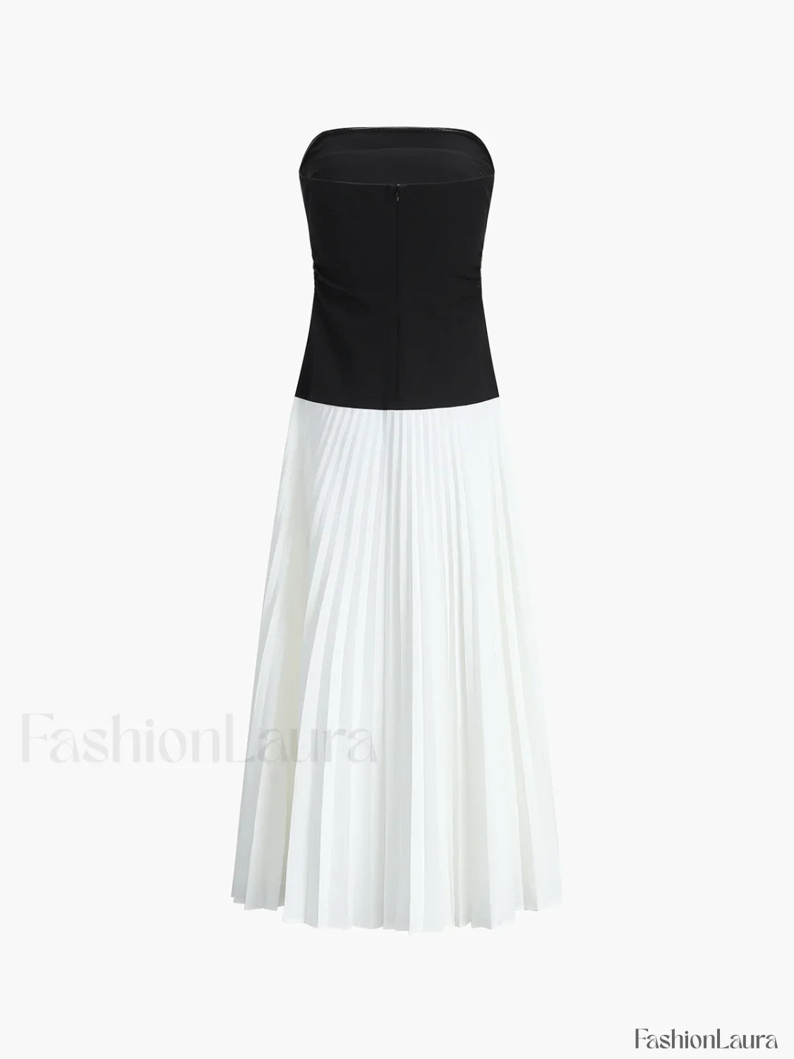 White Sleeveless Pleated Long Dress