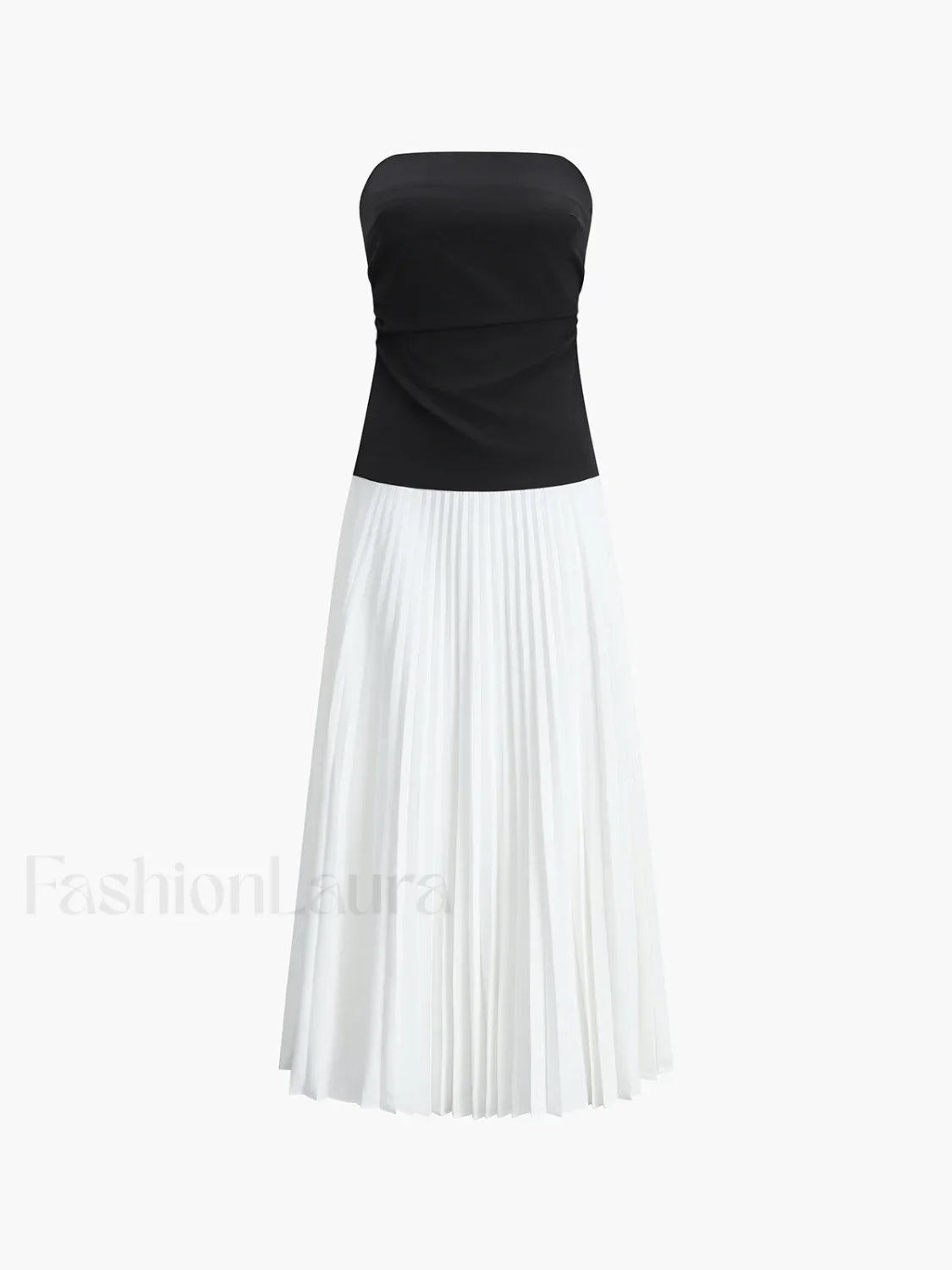 White Sleeveless Pleated Long Dress