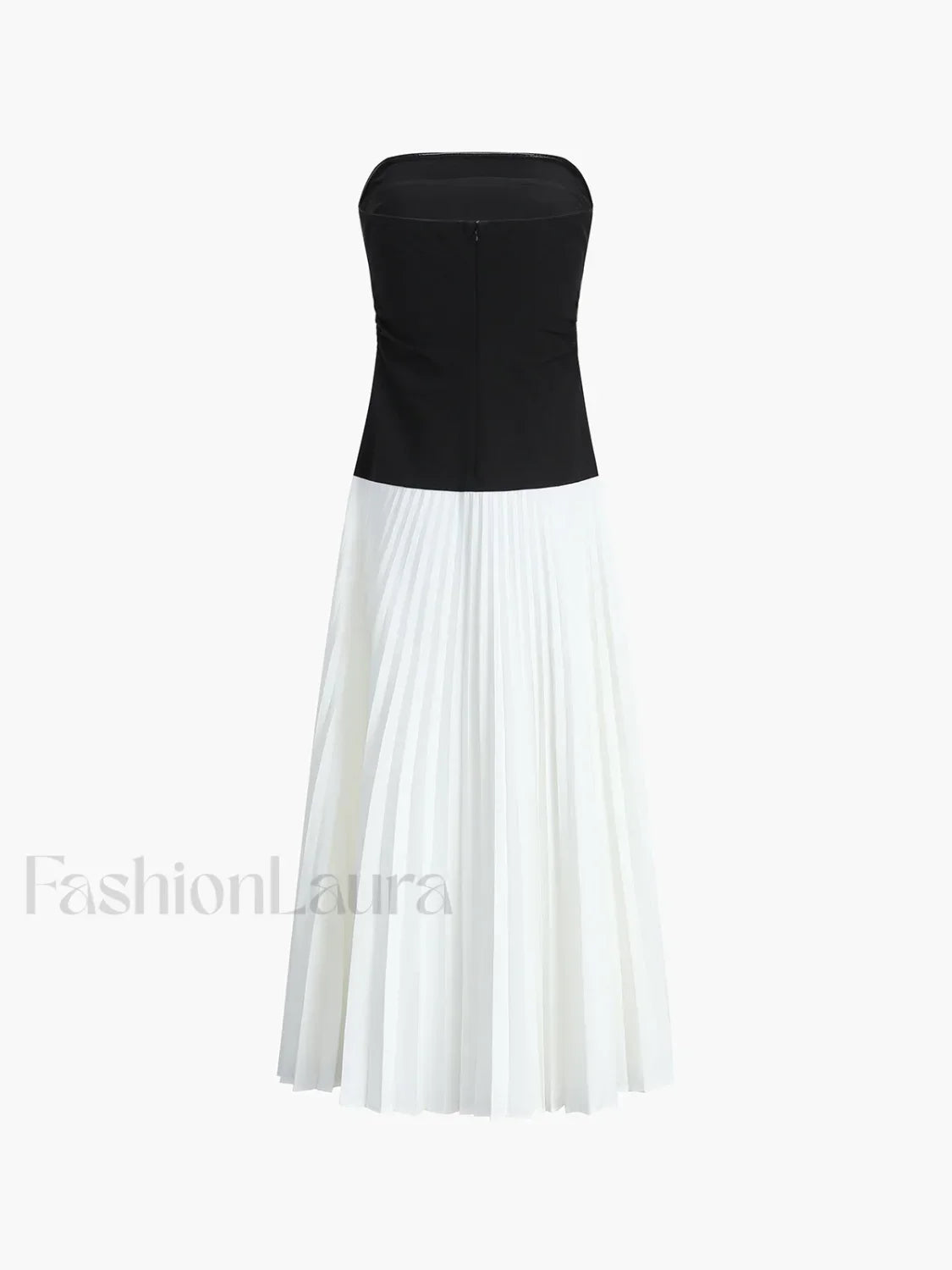 White Sleeveless Pleated Long Dress