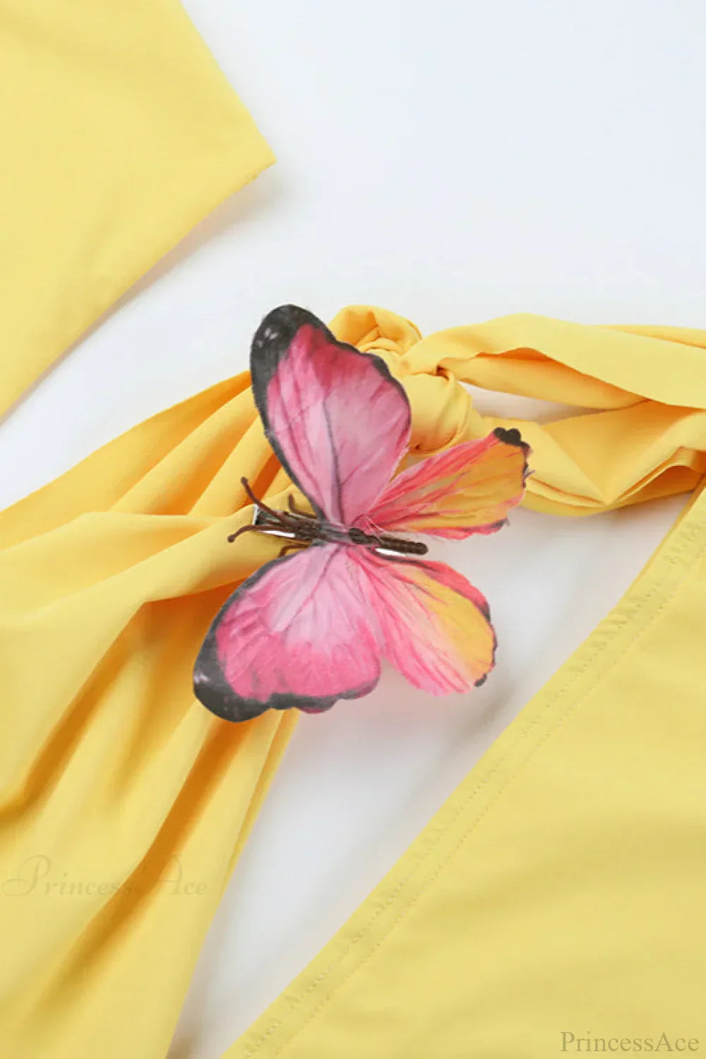 One Shoulder Cut Out Butterfly Applique Bow Tie Mini Dress