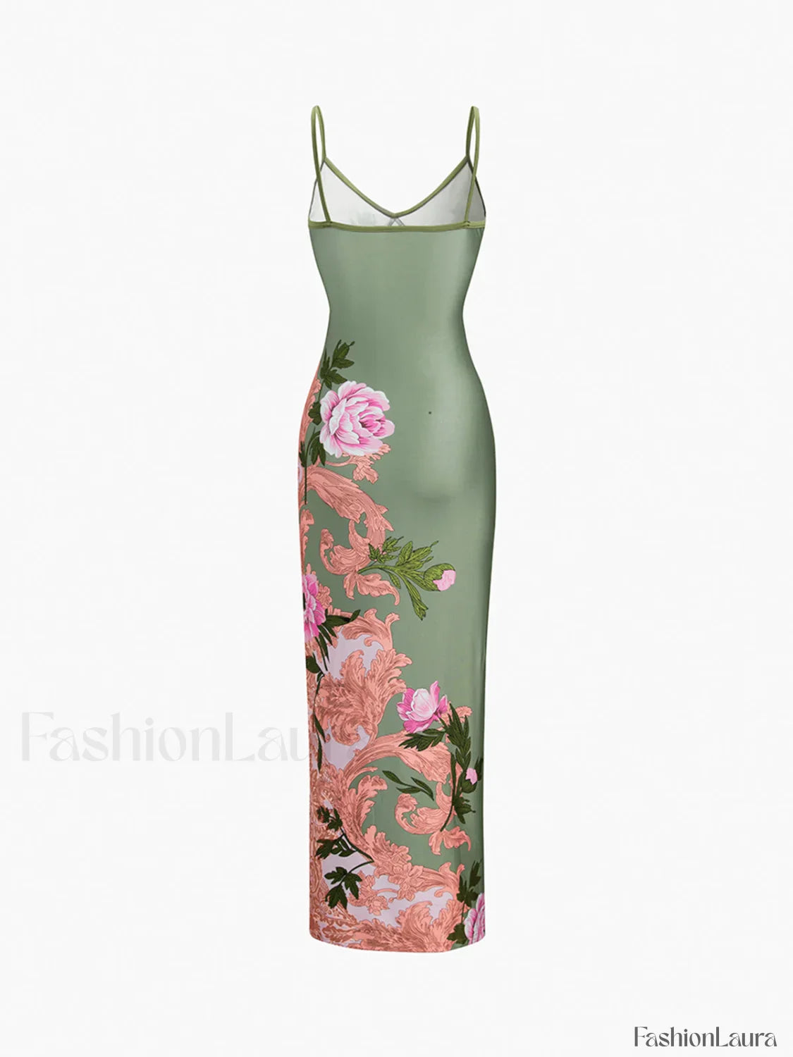 Green Floral Long Dress