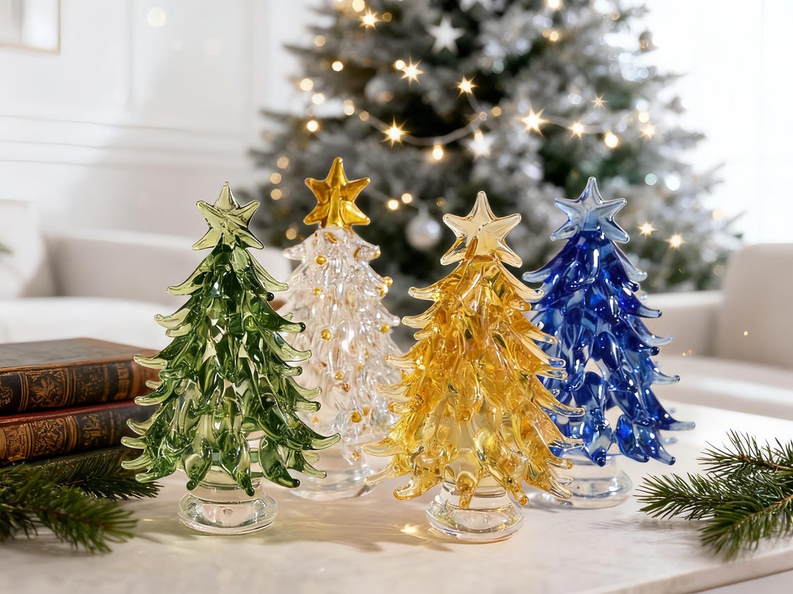 Handmade Stained Glass Christmas Tree Personalized Glass Christmas Decor FHC51143