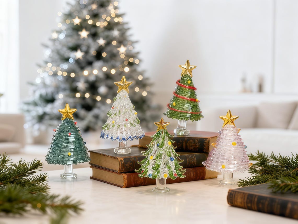 Handmade Stained Glass Christmas Tree Personalized Glass Christmas Decor FHC51143