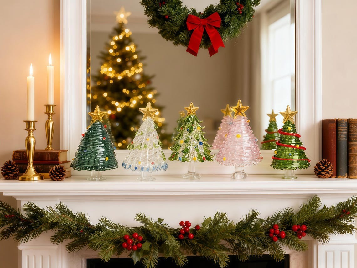 Handmade Stained Glass Christmas Tree Personalized Glass Christmas Decor FHC51143