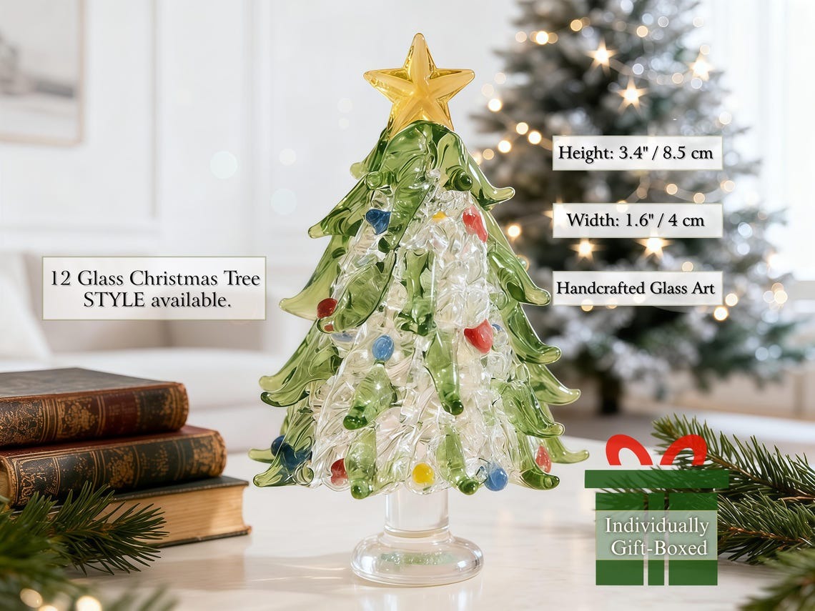 Handmade Stained Glass Christmas Tree Personalized Glass Christmas Decor FHC51143