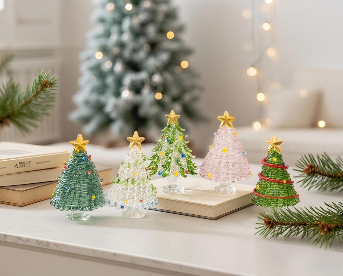 Handmade Stained Glass Christmas Tree Personalized Glass Christmas Decor FHC51143