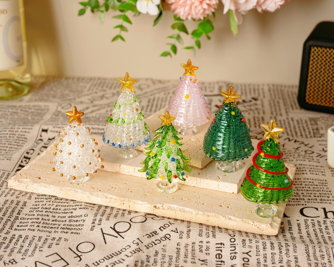 Handmade Stained Glass Christmas Tree Personalized Glass Christmas Decor FHC51143