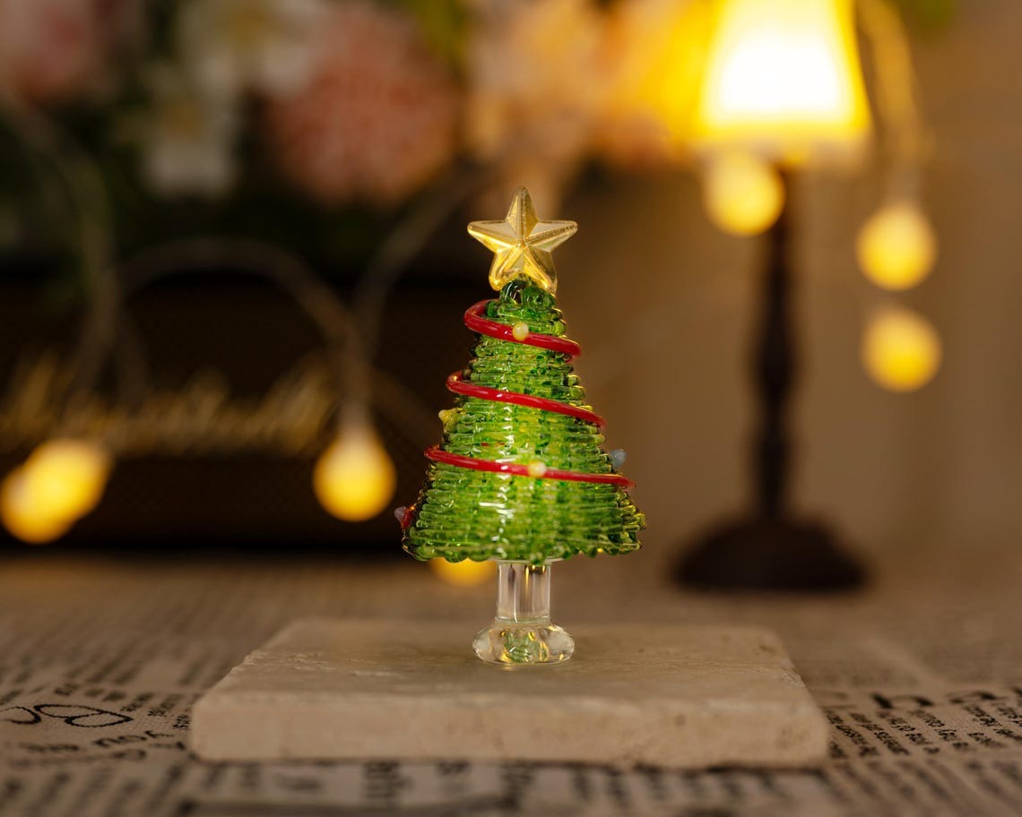 Handmade Stained Glass Christmas Tree Personalized Glass Christmas Decor FHC51143