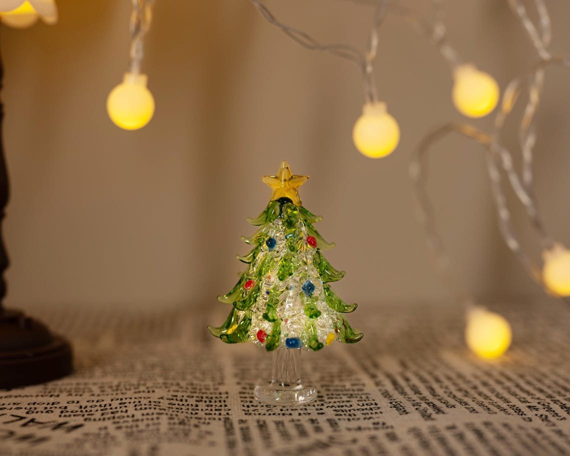 Handmade Stained Glass Christmas Tree Personalized Glass Christmas Decor FHC51143