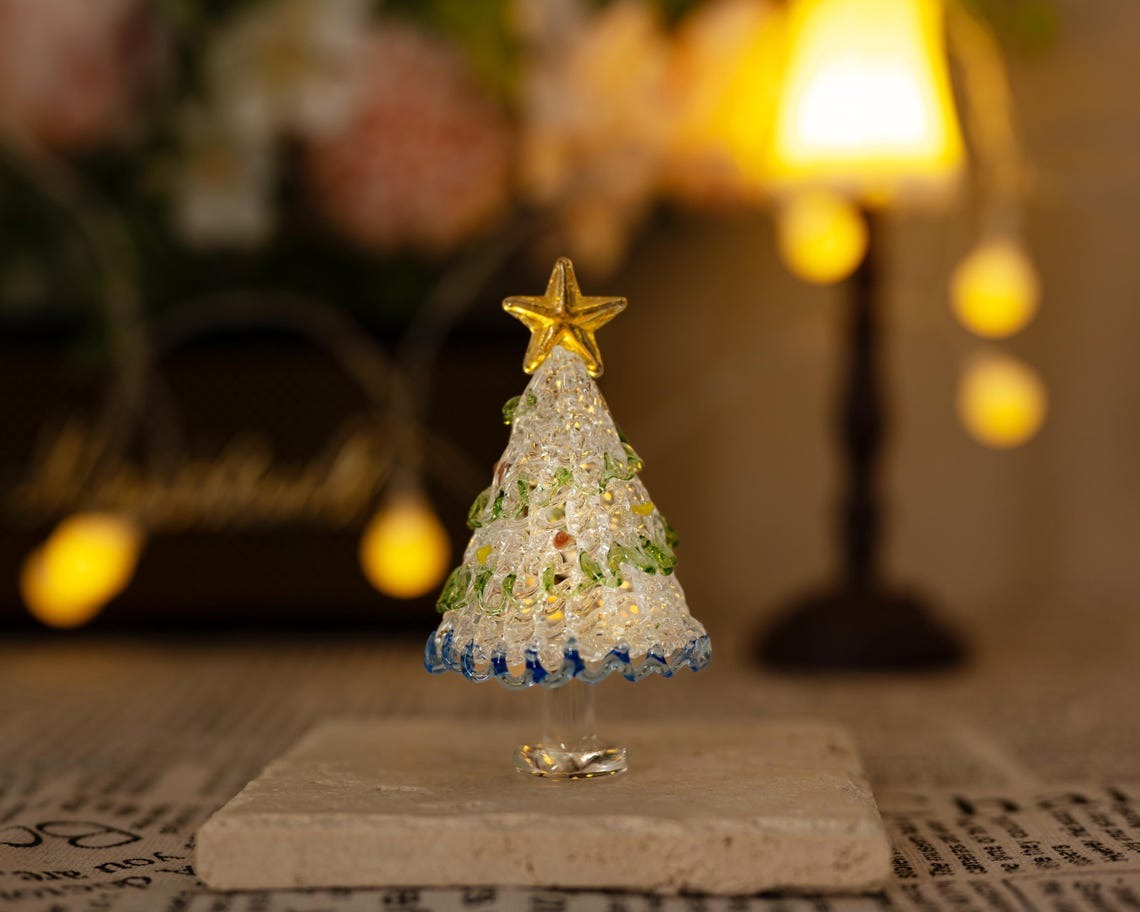 Handmade Stained Glass Christmas Tree Personalized Glass Christmas Decor FHC51143