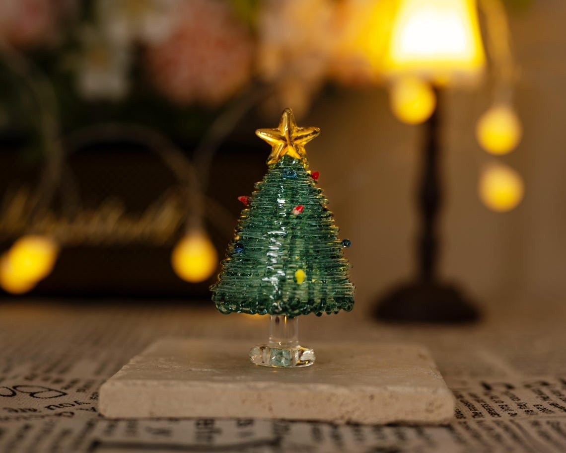 Handmade Stained Glass Christmas Tree Personalized Glass Christmas Decor FHC51143