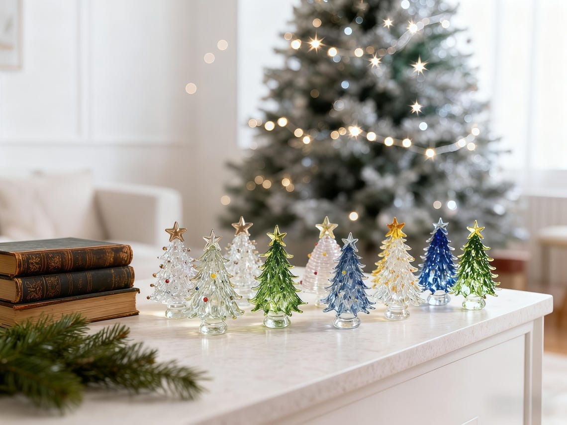 Handmade Stained Glass Christmas Tree Personalized Glass Christmas Decor FHC51143