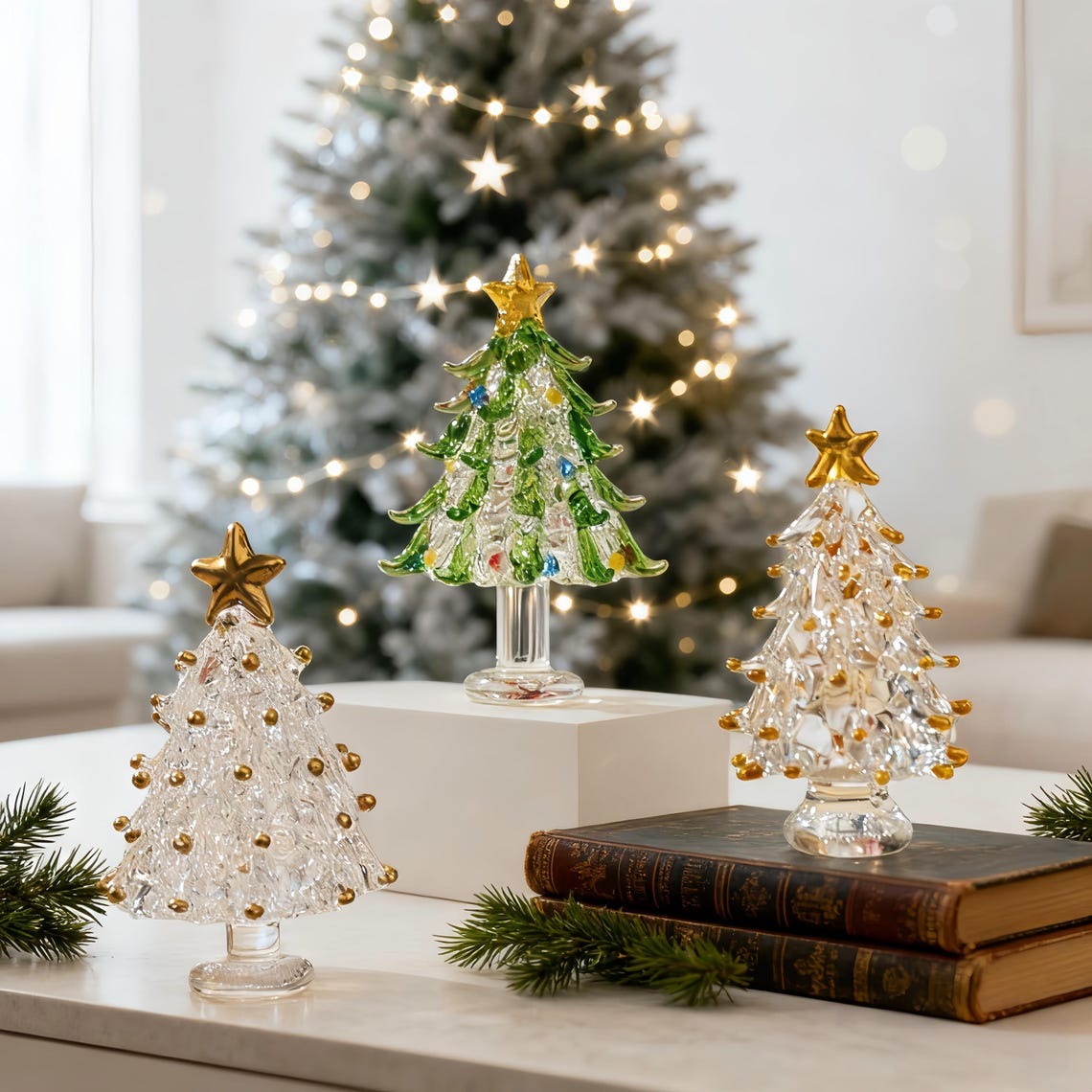 Handmade Stained Glass Christmas Tree Personalized Glass Christmas Decor FHC51143