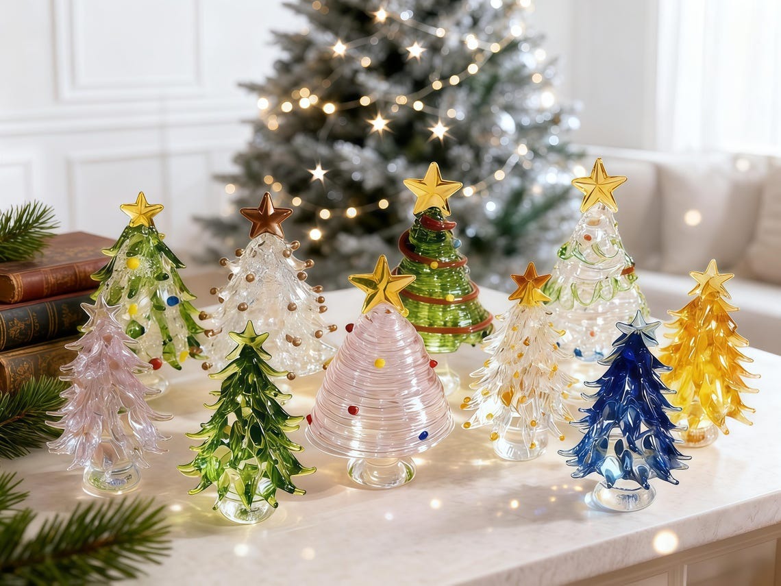 Handmade Stained Glass Christmas Tree Personalized Glass Christmas Decor FHC51143