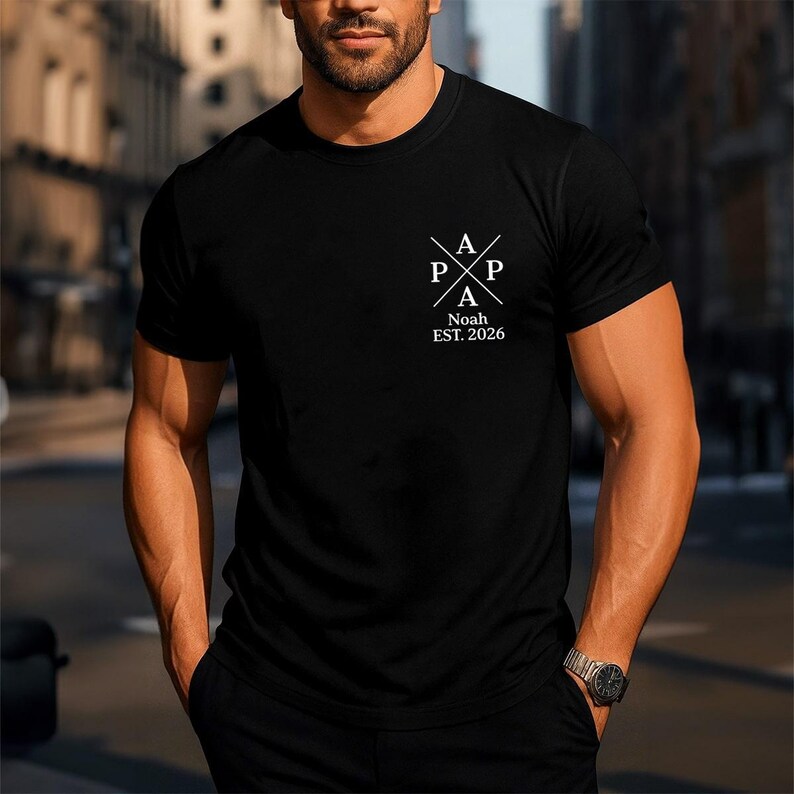 Personalised T-shirt with the Child's Name and Year of Birth Father's Day Gift HCMD0426