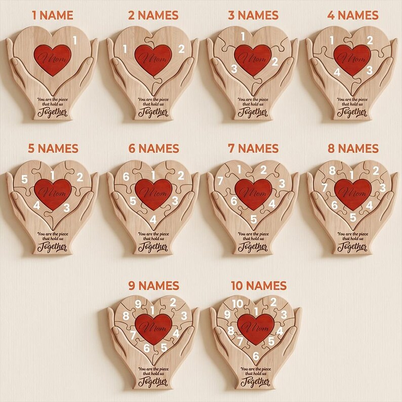 Personalized Mothers Day Wooden Puzzle You Are The Piece That Holds Us Together Sign