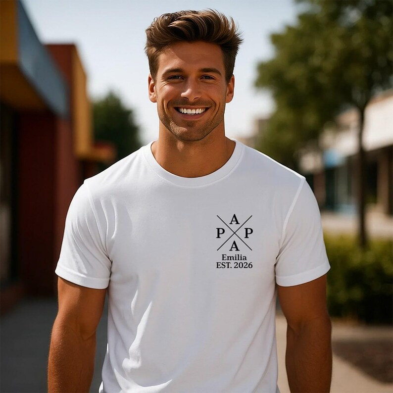 Personalised T-shirt with the Child's Name and Year of Birth Father's Day Gift HCMD0426