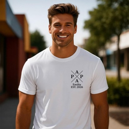 Personalised T-shirt with the Child's Name and Year of Birth Father's Day Gift HCMD0426