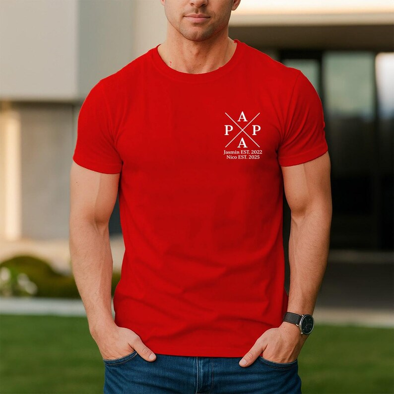 Personalised T-shirt with the Child's Name and Year of Birth Father's Day Gift HCMD0426