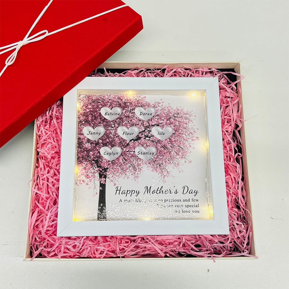 Custom Mom/Grandma Family Tree Heart Light Frame Gift Mother's Day Gift FHC51043