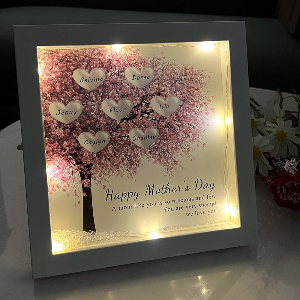 Custom Mom/Grandma Family Tree Heart Light Frame Gift Mother's Day Gift FHC51043