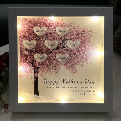 Custom Mom/Grandma Family Tree Heart Light Frame Gift Mother's Day Gift FHC51043