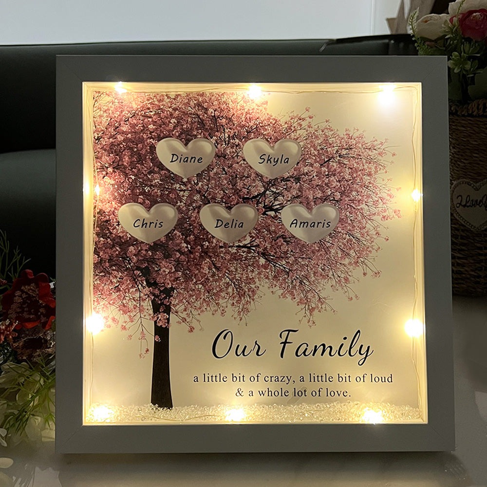 Custom Mom/Grandma Family Tree Heart Light Frame Gift Mother's Day Gift FHC51043