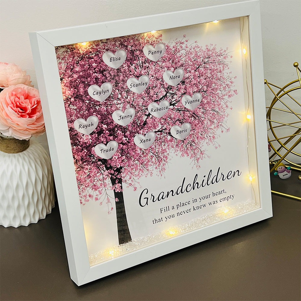 Custom Mom/Grandma Family Tree Heart Light Frame Gift Mother's Day Gift FHC51043